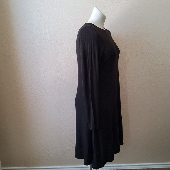 Eileen Fisher Long Sleeve Jersey Knit Shift Dress Size L Brown - Picture 5 of 11